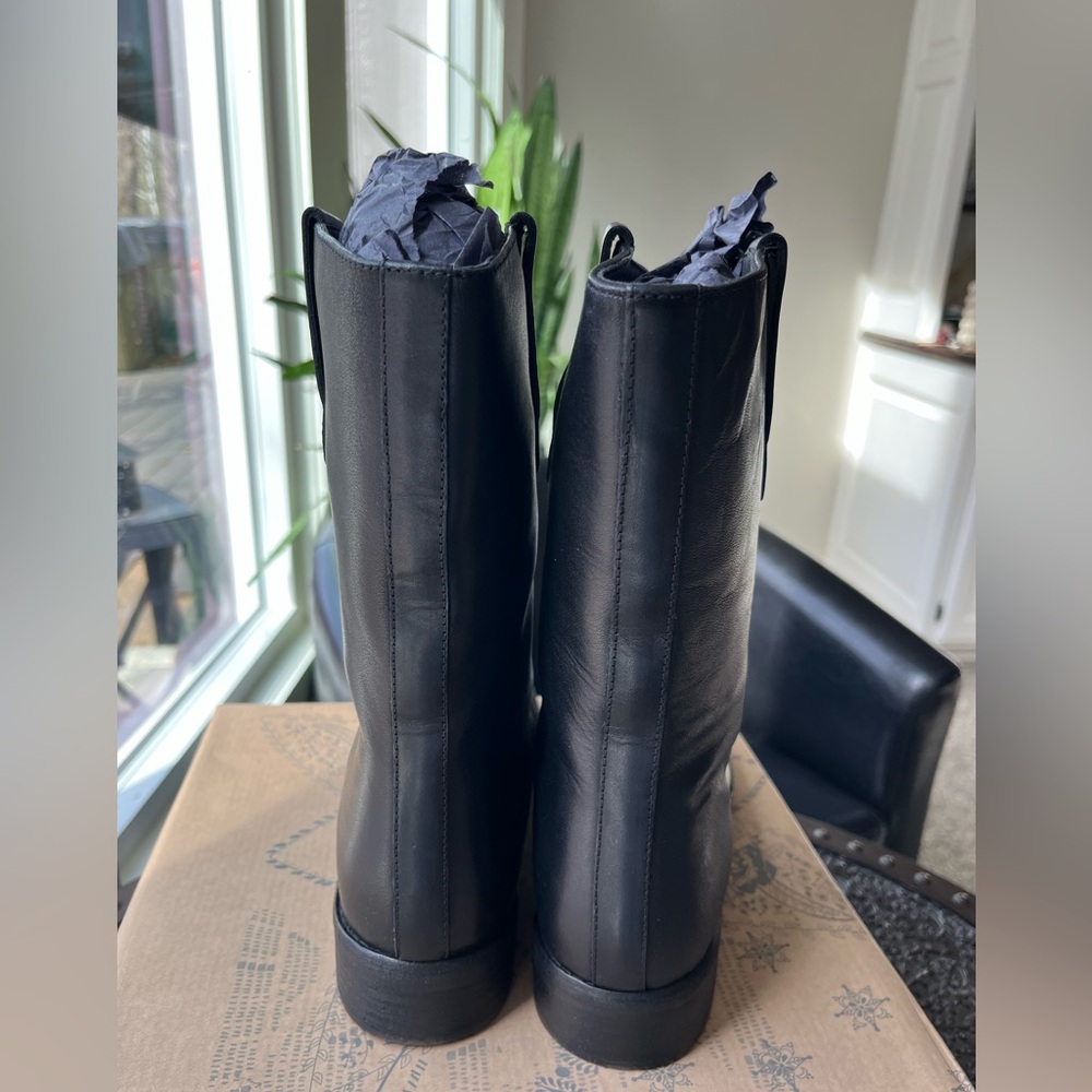 FREE PEOPLE EASTON EQUESTRIAN ANKLE BOOTS IN BLACK 38.5 7.5 - Picture 7 of 8